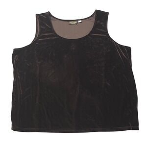 Bob Mackie Top Womens 3X Art to Wear Velvet Tank‎ Plus Purple Sleeveless